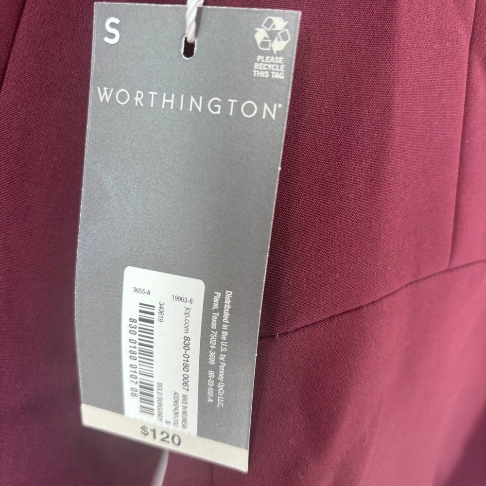 Worthington Women's Blazer Small S Plum Purple Open Front‎ Career Office Jacket - Picture 4 of 4